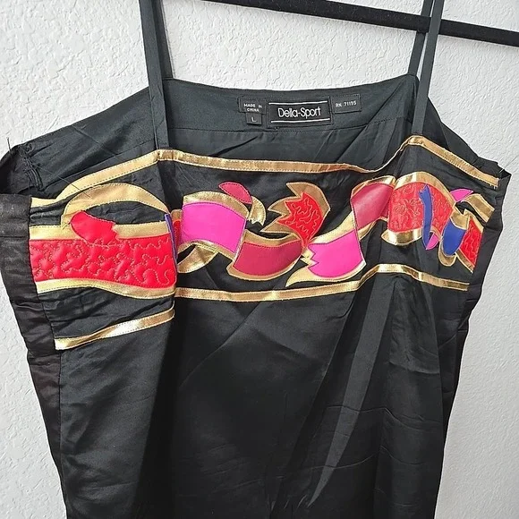 80s Silk Kimono Jacket & Top L Geisha Art To Wear 2pc RARE Colorful Della-Sport - Picture 9 of 12